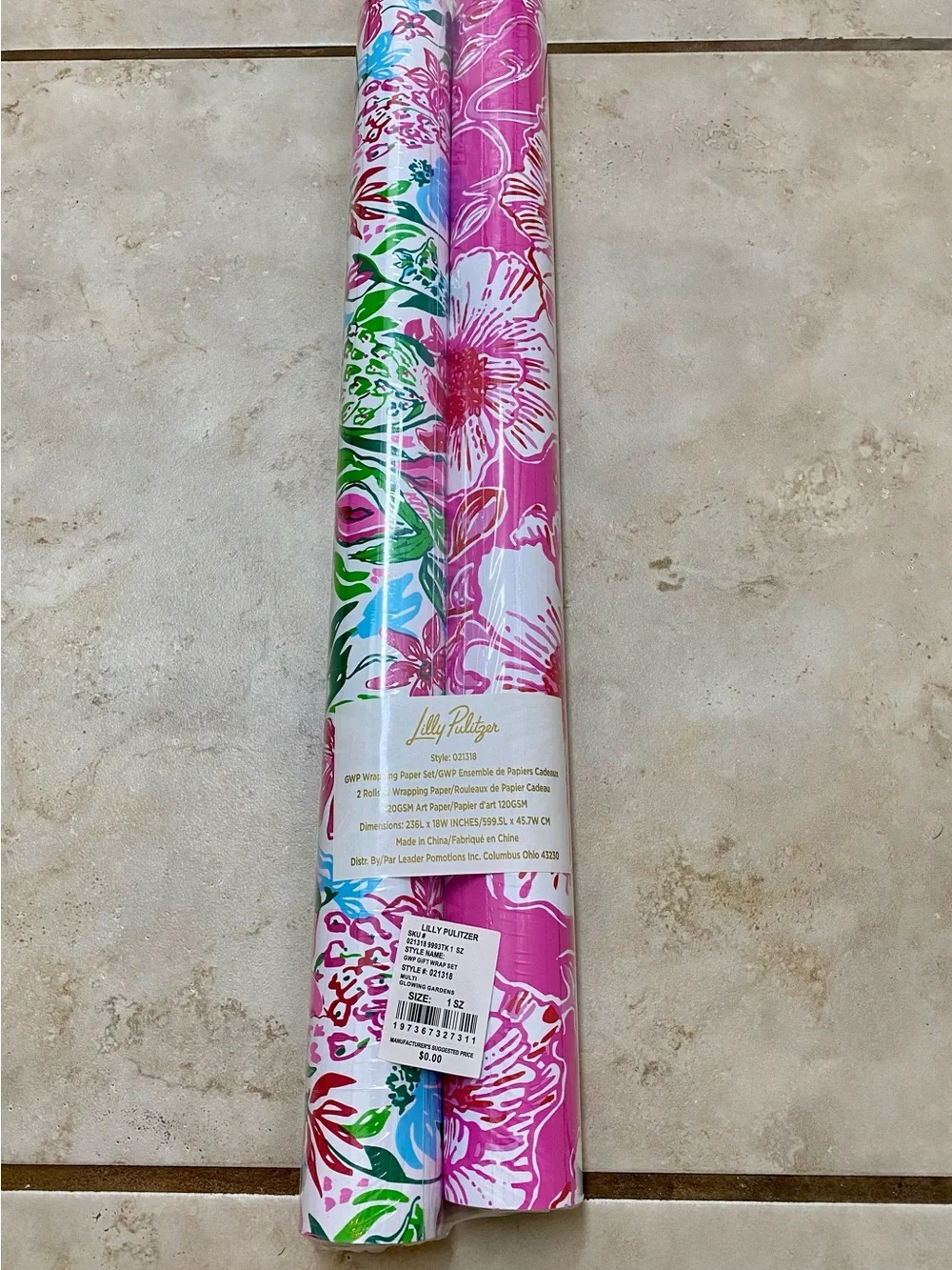 Lilly Pulitzer Gift Wrap Rolls (Set of Two) - Glowing Gardens Prints